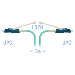 Патчкорд оптический LC/UPC-LC/UPC MM (OM3) Duplex (HD) 3 метрa, 2мм