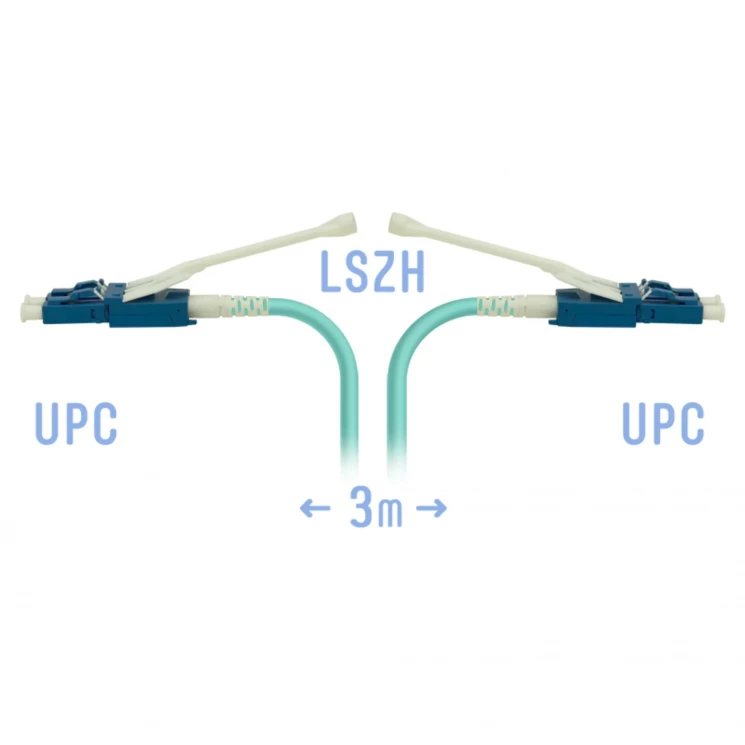 Патчкорд оптический LC/UPC-LC/UPC MM (OM3) Duplex (HD) 3 метрa, 2мм