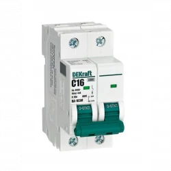 Выключатель автоматический модульный 2п C 16А 6кА ВА-103M без теплозащиты DEKraft 12511DEK
