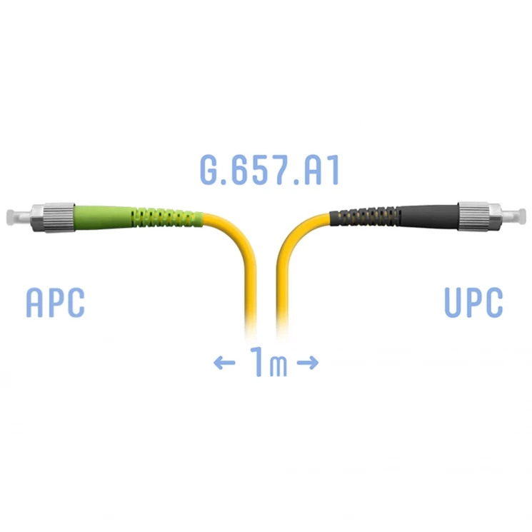 Патчкорд оптический FC/APC-FC/UPC SM G.657.A1 1 метр