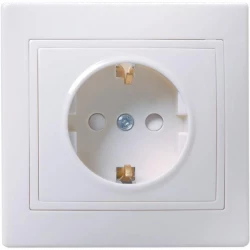Розетка 1-м СП Кварта РСш10-3-КБ 16А IP20 с заземл. защ. шторки бел. IEK ERK11-K01-16-DM