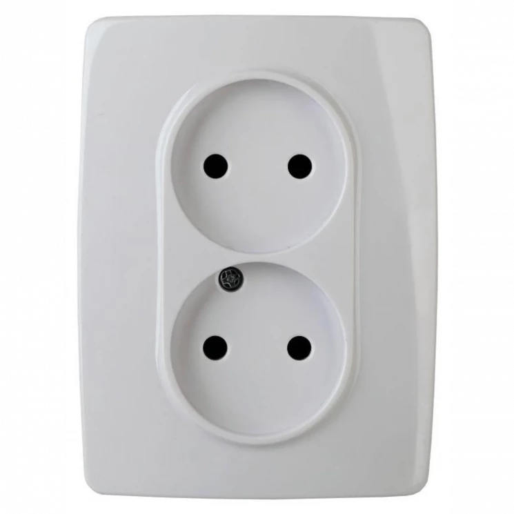 Розетка 2-м СП Эра12 12-2107-01 16А IP20 16AX 250В 2х2P бел. Эра Б0031238