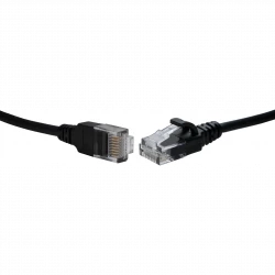 Коммутационный шнур U/UTP 4-х парный cat.5е 0.3м LSZH черный (диаметр 3,8 мм)