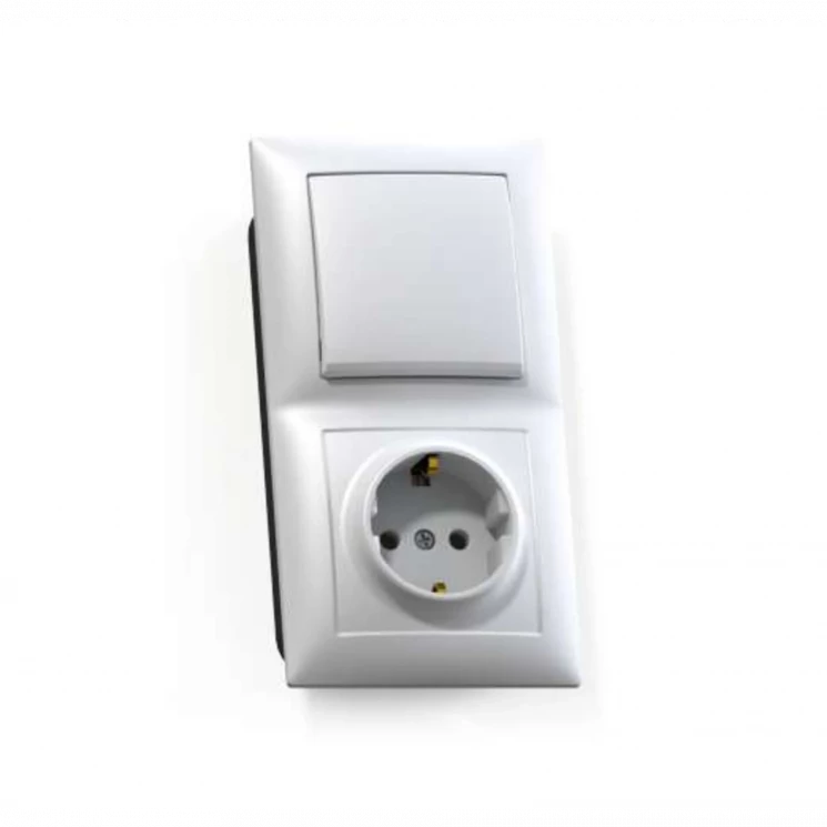 Блок СП БКВР-411 Селена (1-кл. выкл. + розетка с заземл.) бел. Кунцево 8207