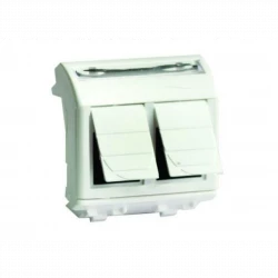 Розетка компьютерная 2-м СП 2мод. Brava RJ45 кат.5E бел. DKC 76656B