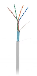 Кабель NETLAN F/UTP 4 пары, Кат.5e (Класс D), 100МГц, одножильный, BC (чистая медь), внутренний, PVC нг(B), серый, 100м