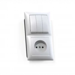 Блок СП БКВР-410 Селена (3-кл. выкл. + розетка) бел. Кунцево 8203