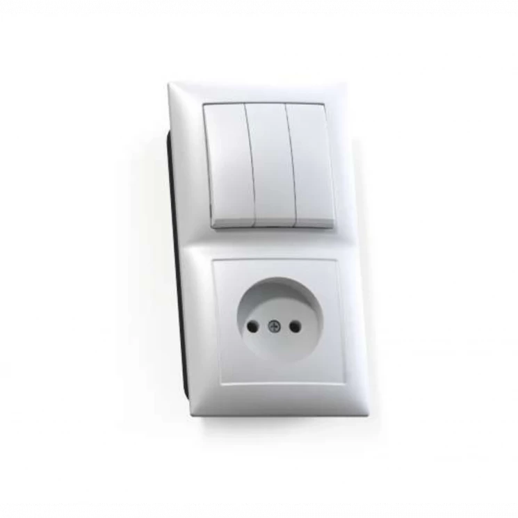 Блок СП БКВР-410 Селена (3-кл. выкл. + розетка) бел. Кунцево 8203