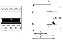 Выключатель автоматический модульный 4п D 32А 6кА AV-6 AVERES EKF mcb6-4-32D-av