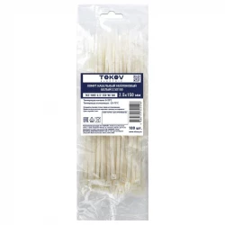 Хомут кабельный нейлоновый бел. 2.5х150 (уп.100шт) TOKOV ELECTRIC TKE-HNS-2.5-150-W/100