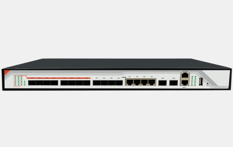 OLT C-DATA FD1608S с 8 портами GPON (SFP), 4 GE комбо-порта, 2 SFP+ порта, 2 БП АC