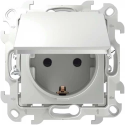 Розетка 1-м СП Simon 24 16А IP44 2P+E Push&amp;Go механизм бел. Simon 2420448-030