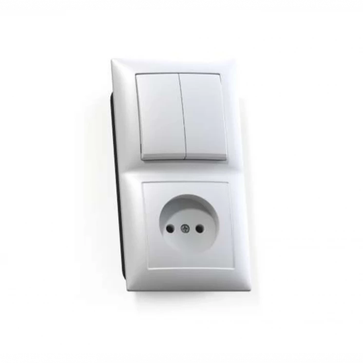 Блок СП БКВР-409 Селена (2-кл. выкл. + розетка) бел. Кунцево 8201