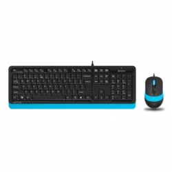Клавиатура + мышь A4Tech Fstyler F1010 клав:чер/синий мышь:чер/синий USB Multimedia (F1010 BLUE)