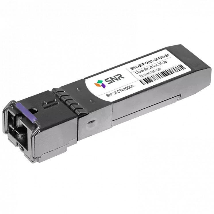 Модуль SFP WDM GPON, дальность до 20км (28dB), Tx/Rx: 1490/1310нм