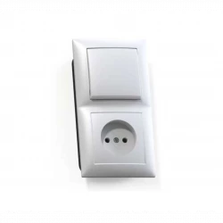 Блок СП БКВР-408 Селена (1-кл. выкл. + розетка) бел. Кунцево 8200