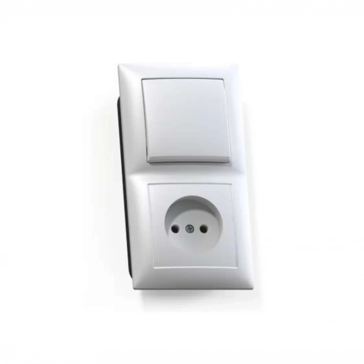 Блок СП БКВР-408 Селена (1-кл. выкл. + розетка) бел. Кунцево 8200