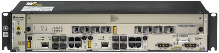 2RU шасси Huawei OLT GPON, 2 слота для установки интерфейсных модулей, 2x10G порта, DC