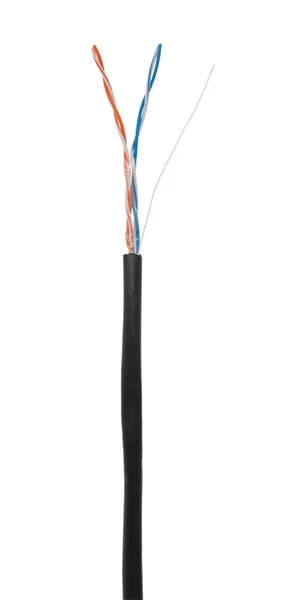 Кабель NETLAN U/UTP 2 пары, Кат.5 (Класс D), 100МГц, одножильный, BC (чистая медь), внешний, PE до -40C, черный, 305м