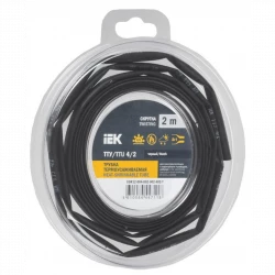 Трубка термоусадочная ТТУ нг-LS 4/2 черн. (уп.2м) IEK UDR12-004-002-002-K02-T