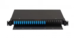 Оптический кросс NIKOMAX 19" Premium Line, 1U, укомплектованный на 16 портов SC/UPC (16 одинарных SC/UPC адаптеров), SM 9/125 OS2, выдвижной