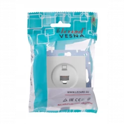 Розетка компьютерная 1-м СП Vesna механизм бел. LEZARD 742-0288-139
