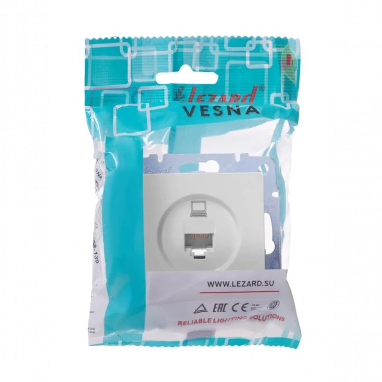Розетка компьютерная 1-м СП Vesna механизм бел. LEZARD 742-0288-139