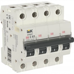 Выключатель автоматический модульный 4п C 63А M10N ARMAT IEK AR-M10N-4-C063