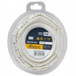 Трубка термоусадочная ТТУ нг-LS 4/2 бел. (уп.2м) IEK UDR12-004-002-002-K01-T