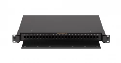 Оптический кросс NIKOMAX 19" Premium Line, 1U, до 24 SC портов или 48 LC портов, выдвижной, со съёмной полкой, черный