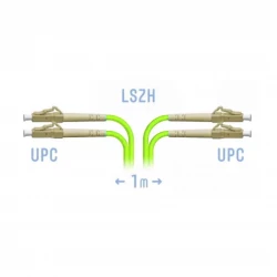 Патчкорд оптический LC/UPC-LC/UPC MM (OM5) Duplex 1 метр, 2мм