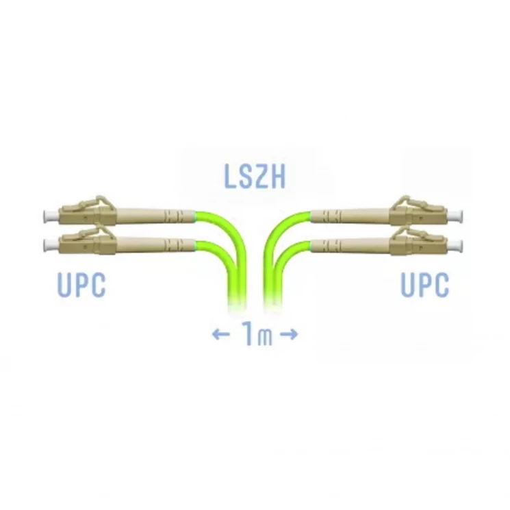 Патчкорд оптический LC/UPC-LC/UPC MM (OM5) Duplex 1 метр, 2мм