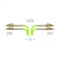 Патчкорд оптический LC/UPC-LC/UPC MM (OM5) Duplex 1 метр, 2мм