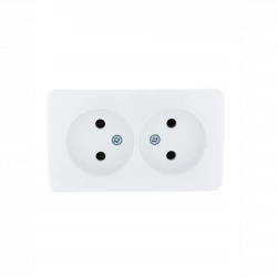 Розетка 2-м ОП Viola 16А IP20 без заземл. бел. LEZARD 751-0200-128