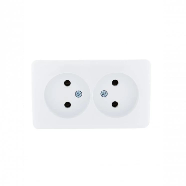 Розетка 2-м ОП Viola 16А IP20 без заземл. бел. LEZARD 751-0200-128