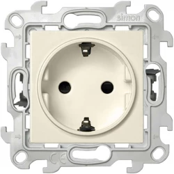 Розетка 1-м СП Simon 24 16А IP20 2P+E Push&amp;Go защ. шторки механизм сл. кость Simon 2420432-031