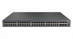 Управляемый коммутатор уровня 3 BDCOM S3900-48T6X-2DC, 48x 10/100/1000Base-T, 6x 1/10GE SFP+, Hot Swap БП 1+1, в комплекте 2x PSU ~36-72VDC