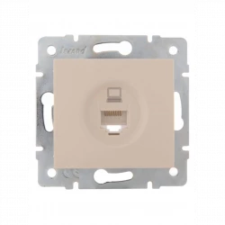Розетка компьютерная 1-м СП Karina RJ45 механизм крем. LEZARD 707-0388-139