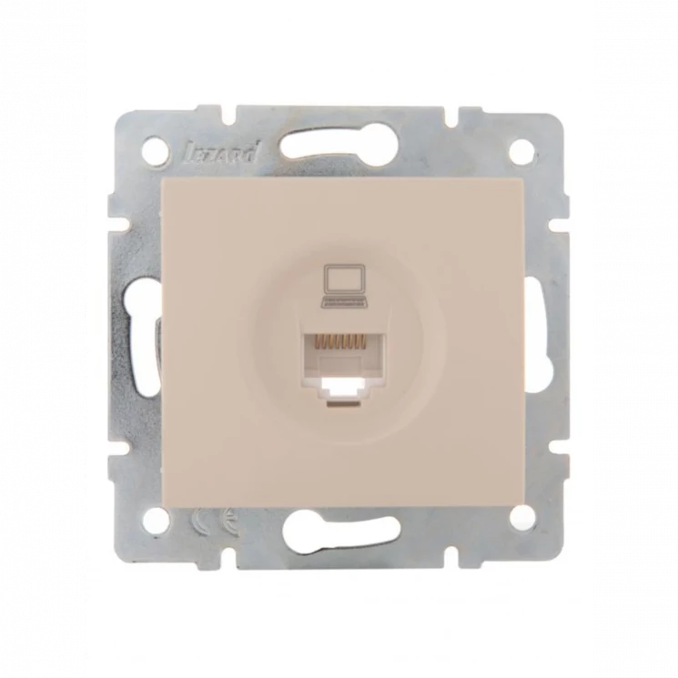Розетка компьютерная 1-м СП Karina RJ45 механизм крем. LEZARD 707-0388-139