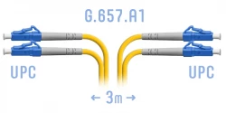 Патчкорд оптический LC/UPC SM G.657.A1 Duplex 3 метра
