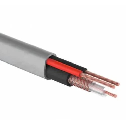 Кабель для видеонаблюдения (КВК) КВК-В-2 + 2х0,75мм², медь, бухта 200м., белый REXANT