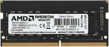 Память DDR4 16Gb 3200MHz AMD R9416G3206S2S-U R9 RTL PC4-25600 CL22 SO-DIMM 260-pin 1.2В