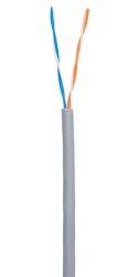 Кабель NETLAN U/UTP 2 пары, Кат.5 (Класс D), 100МГц, одножильный, BC (чистая медь), внутренний, PVC нг(B), серый, 500м