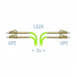 Патчкорд оптический LC/UPC-LC/UPC MM (OM5) Duplex 3 метра, 2мм