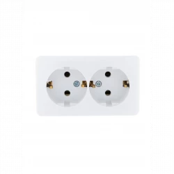 Розетка 2-м ОП Viola с заземл. бел. LEZARD 751-0200-127
