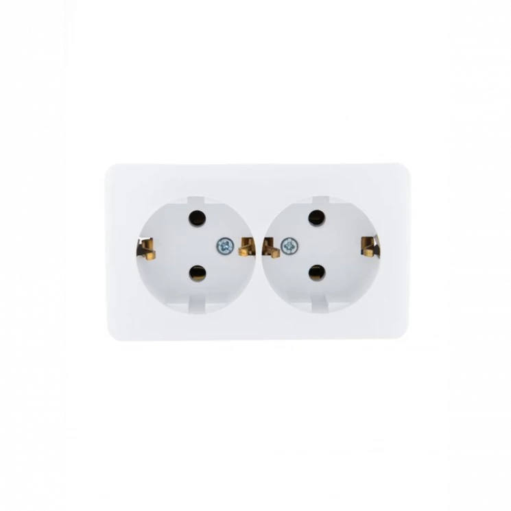 Розетка 2-м ОП Viola с заземл. бел. LEZARD 751-0200-127