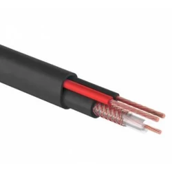 Кабель для видеонаблюдения (КВК) КВК-П-2 + 2x0,75мм², медь, наружный, тип О, бухта 200м, REXANT