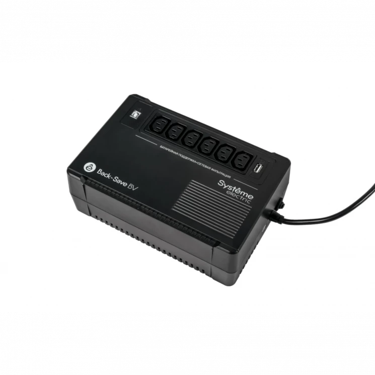 ИБП Back-Save BV Systeme Electric 800 ВА, автоматическая регулировка напряжения, 6 розеток С13, 230 В, 1 USB Type-A