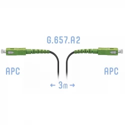 Патчкорд оптический FTTH SC/APC, кабель 604-02-01, 3 метра