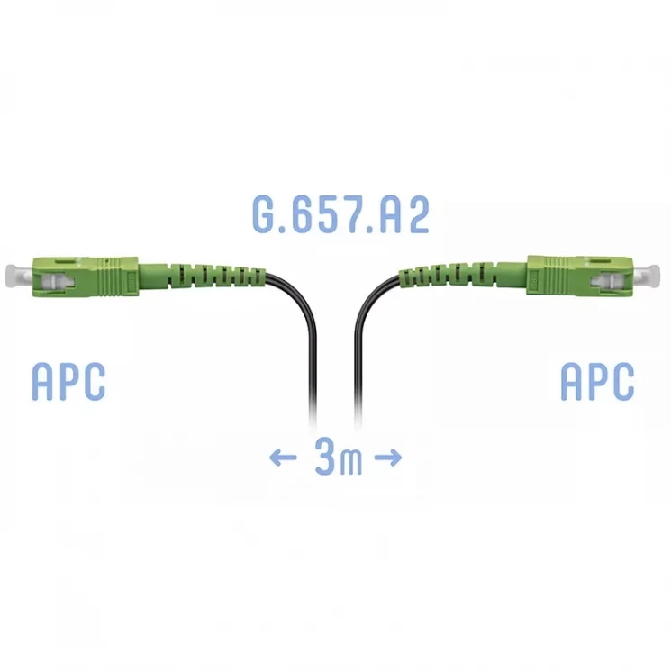 Патчкорд оптический FTTH SC/APC, кабель 604-02-01, 3 метра